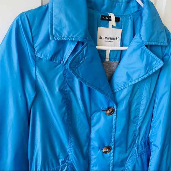 Schneiders Salzburg Carry Blue Cinch Waist Nylon Lighweight Jacket Size 4 - Picture 2 of 13